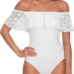 LAUREN Ralph Lauren Crochet One-Piece Swimsuit